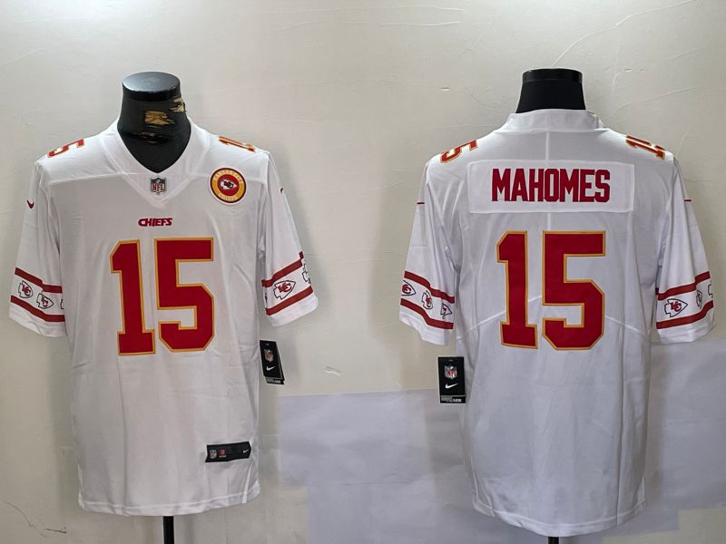 Men Kansas City Chiefs #15 Mahomes White 2024 Nike Vapor Limited NFL Jersey style 10141->kansas city chiefs->NFL Jersey